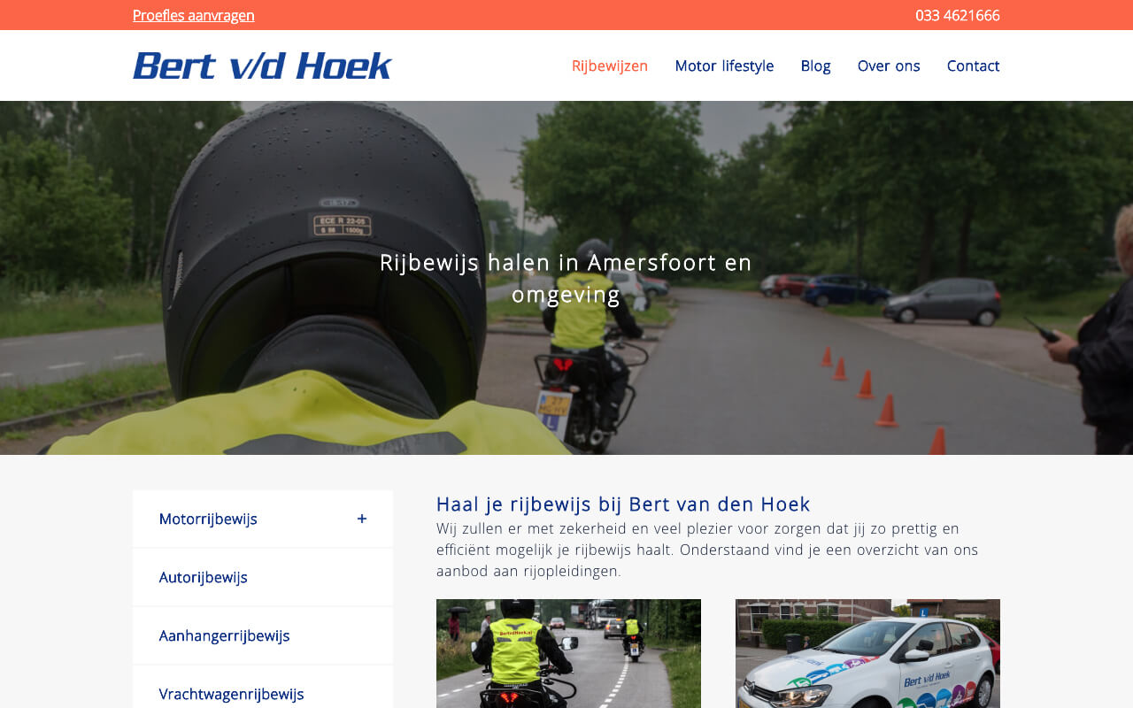 Website ontwikkeling voor Rijschool Bert van den Hoek