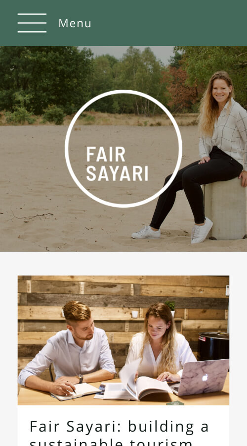 Website ontwikkeling voor Fair Sayari