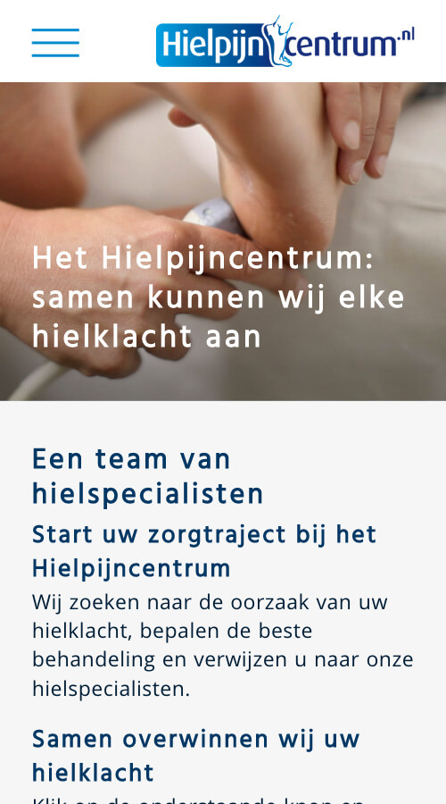 Website ontwikkeling voor het Hielpijncentrum