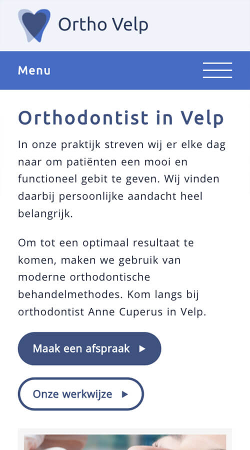 Website ontwikkeling voor Ortho Velp