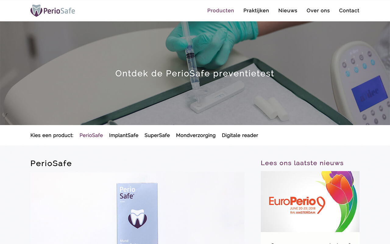 Website ontwikkeling voor PerioSafe Nederland