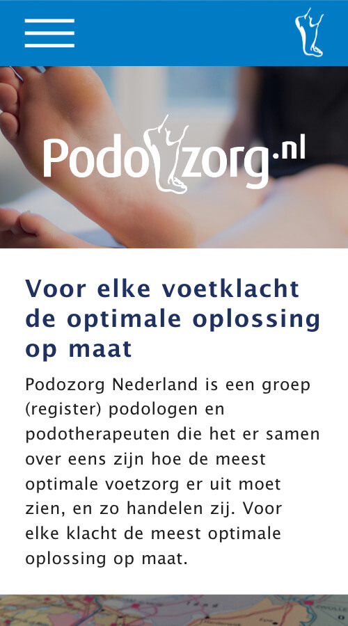 Website ontwikkeling voor Podozorg Nederland en haar vestigingen Website ontwikkeling voor Podozorg Nederland en haar vestigingen