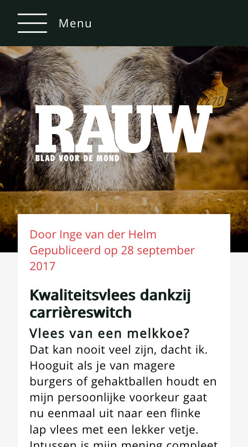 Website ontwikkeling voor RAUW magazine