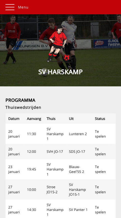 Website ontwikkeling voor SV Harskamp
