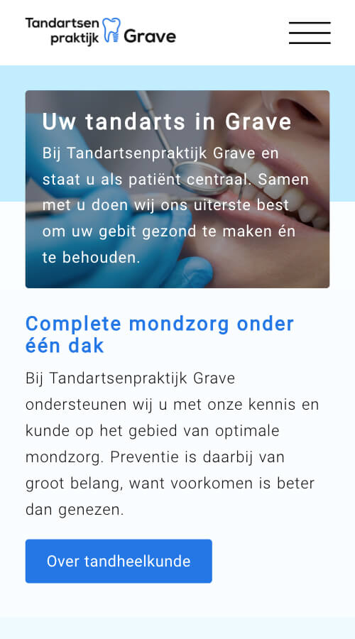 Website ontwikkeling voor Tandartsenpraktijk Grave